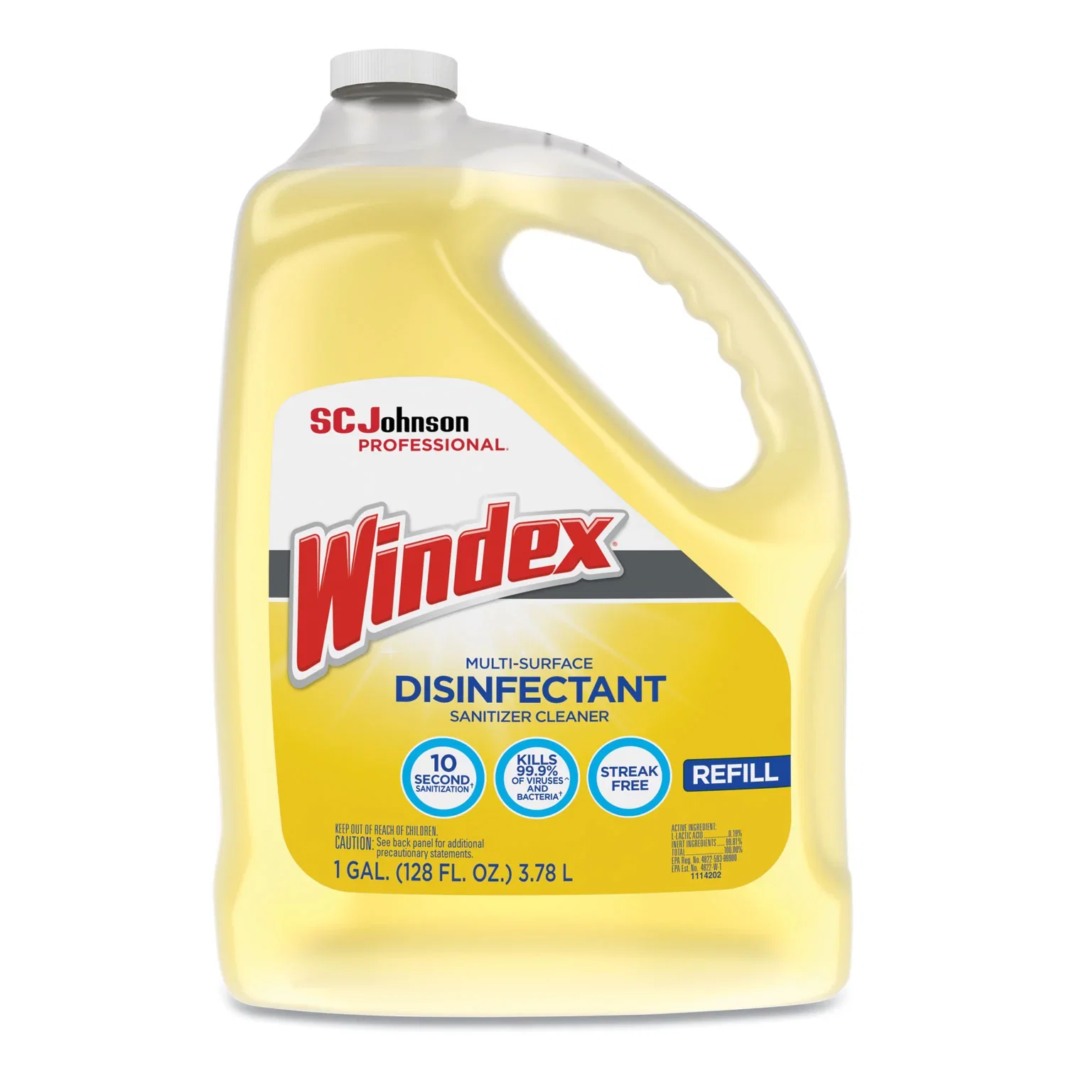 Image of Windex® Multi-Surface Disinfectant Cleaner, Citrus, 1 gal Bottle (SJN682265EA) (SJN682265EA)