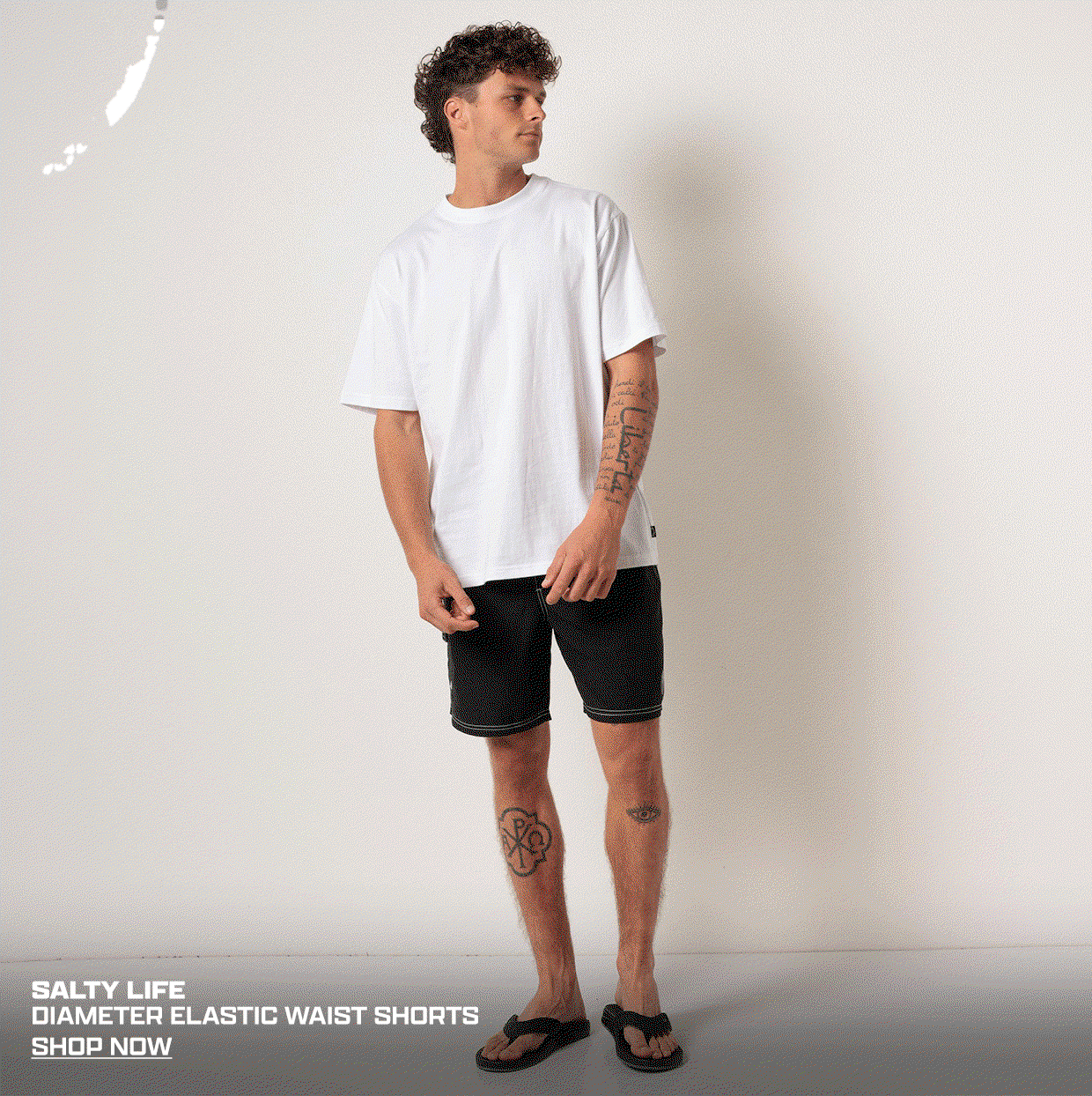 Salty Life Diameter Elastic Waist Shorts