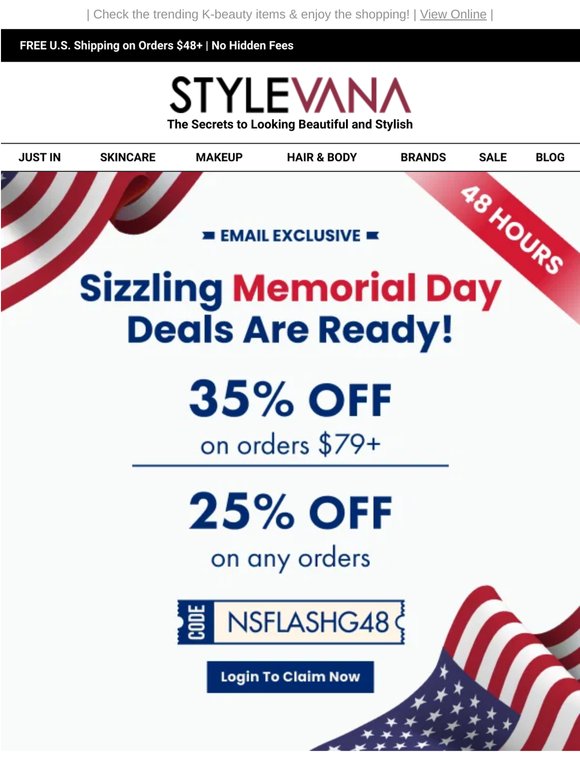 Inside: Your Memorial Day Deals 😍35% OFF!