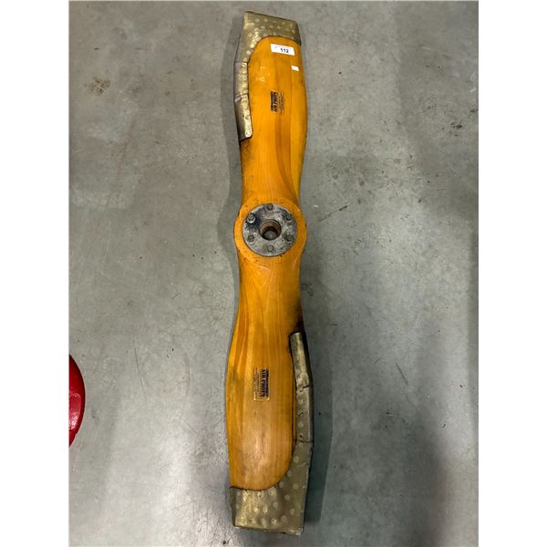 Beautiful vintage wooden propeller with brass 50