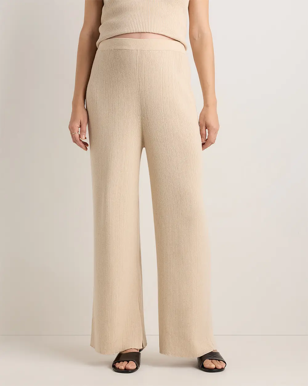 Cotton Cashmere Maternity Wide Leg Pants