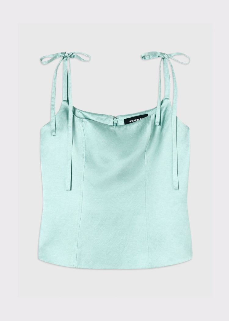 Pale Blue Satin Cami Top