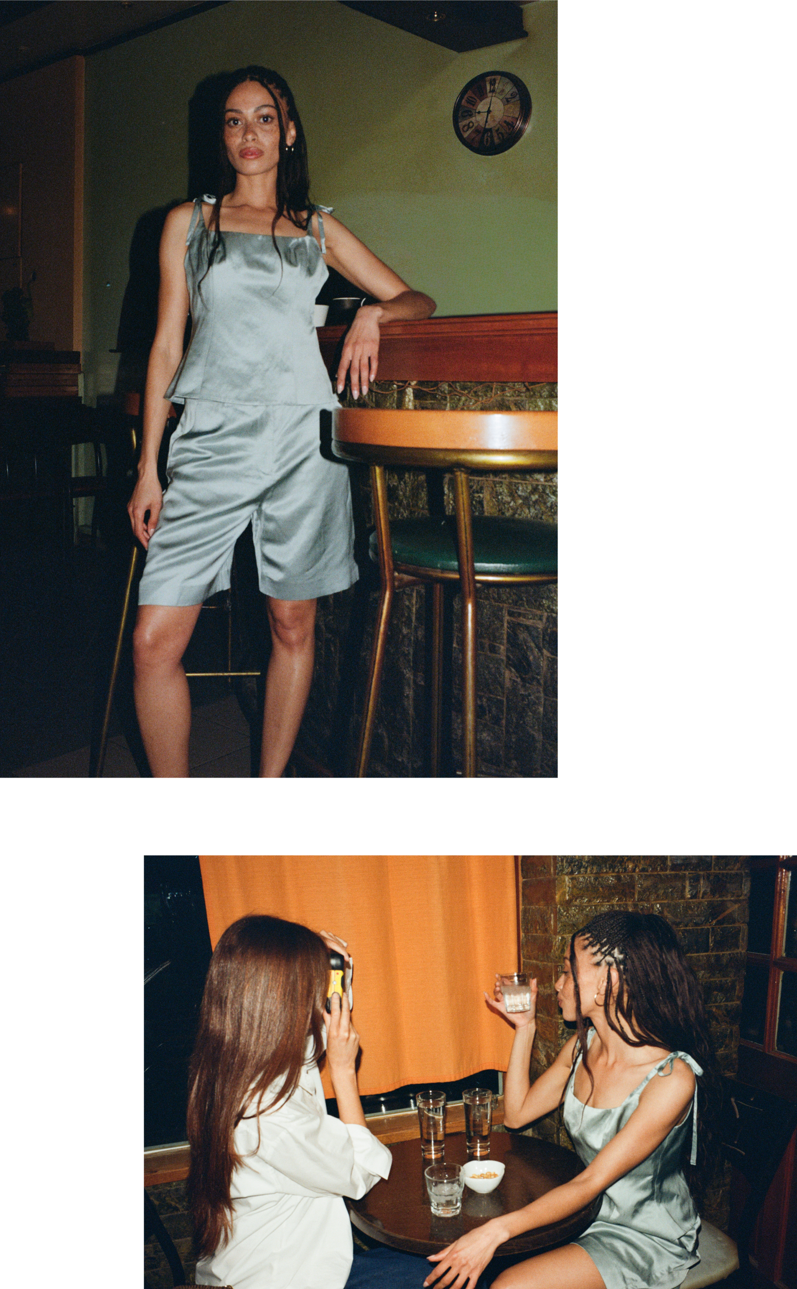Pale Blue Satin Coord