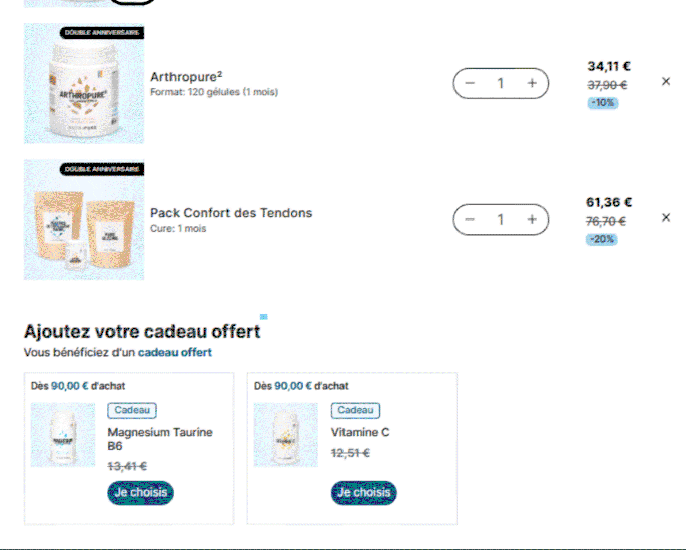 Comment ajouter votre cadeau au panier ?