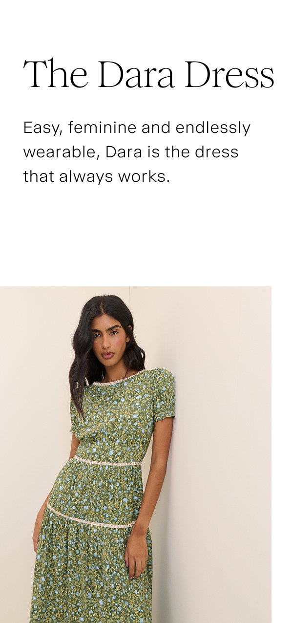 Green Ditsy Floral Tiered Dara Midi Dress