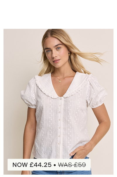 White Errie Short Sleeve Blouse
