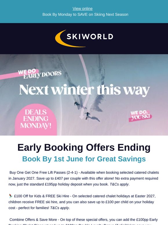 2-4-1 Lift Passes, FREE Case of Wine & Family Ski Savings