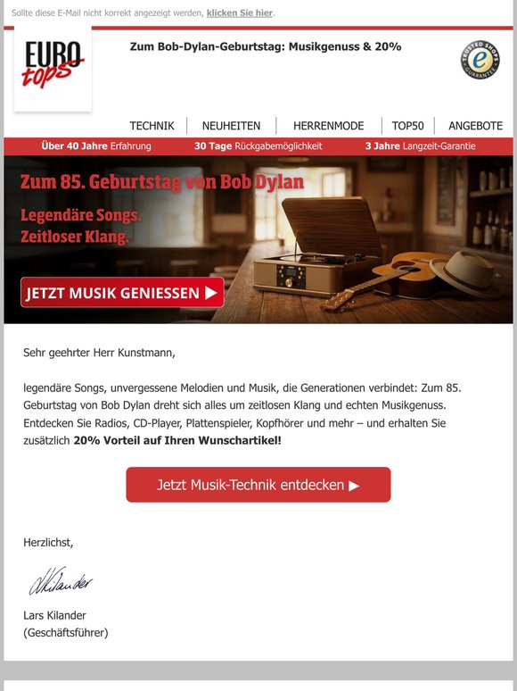 20% Vorteil auf Technik für echte Musikfans