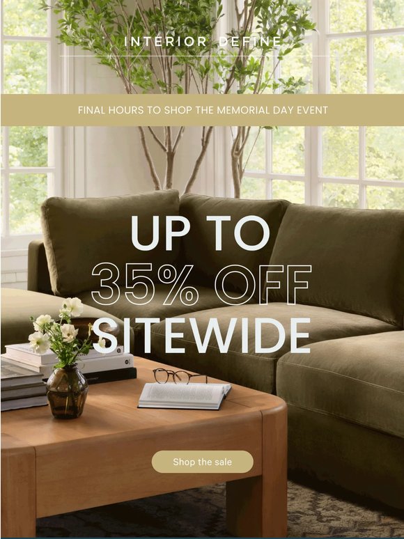 LAST CHANCE: up to 35% off ends tonight