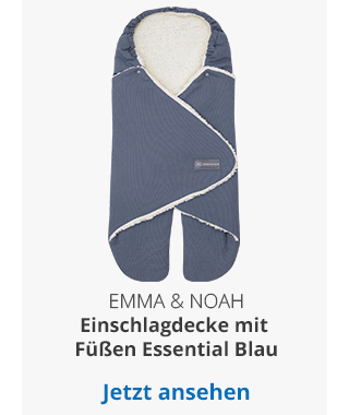 emma & noah - Einschlagdecke mit Füßen Essential Blau