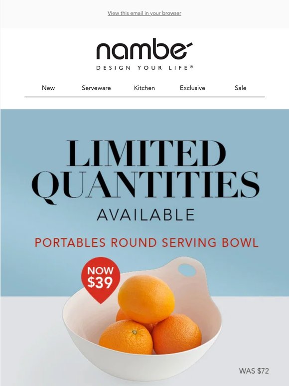 Only $39 - Portables Serving Bowl
