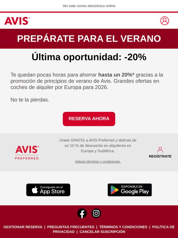 Últimas horas: hasta un -20% en tu alquiler de coche