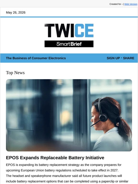 EPOS Expands Replaceable Battery Initiative