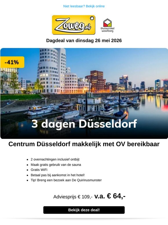 3 dagen Düsseldorf v.a. 64,-