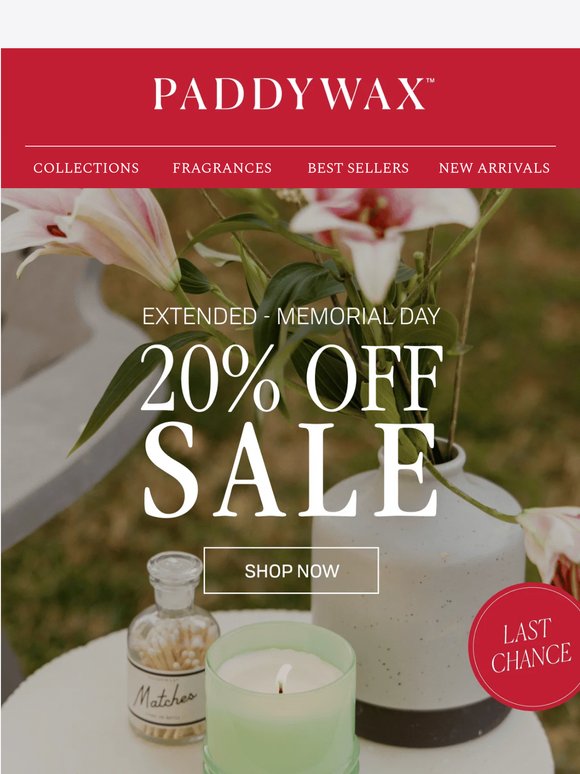 Sale Extended! 20% Off Ends Tonight