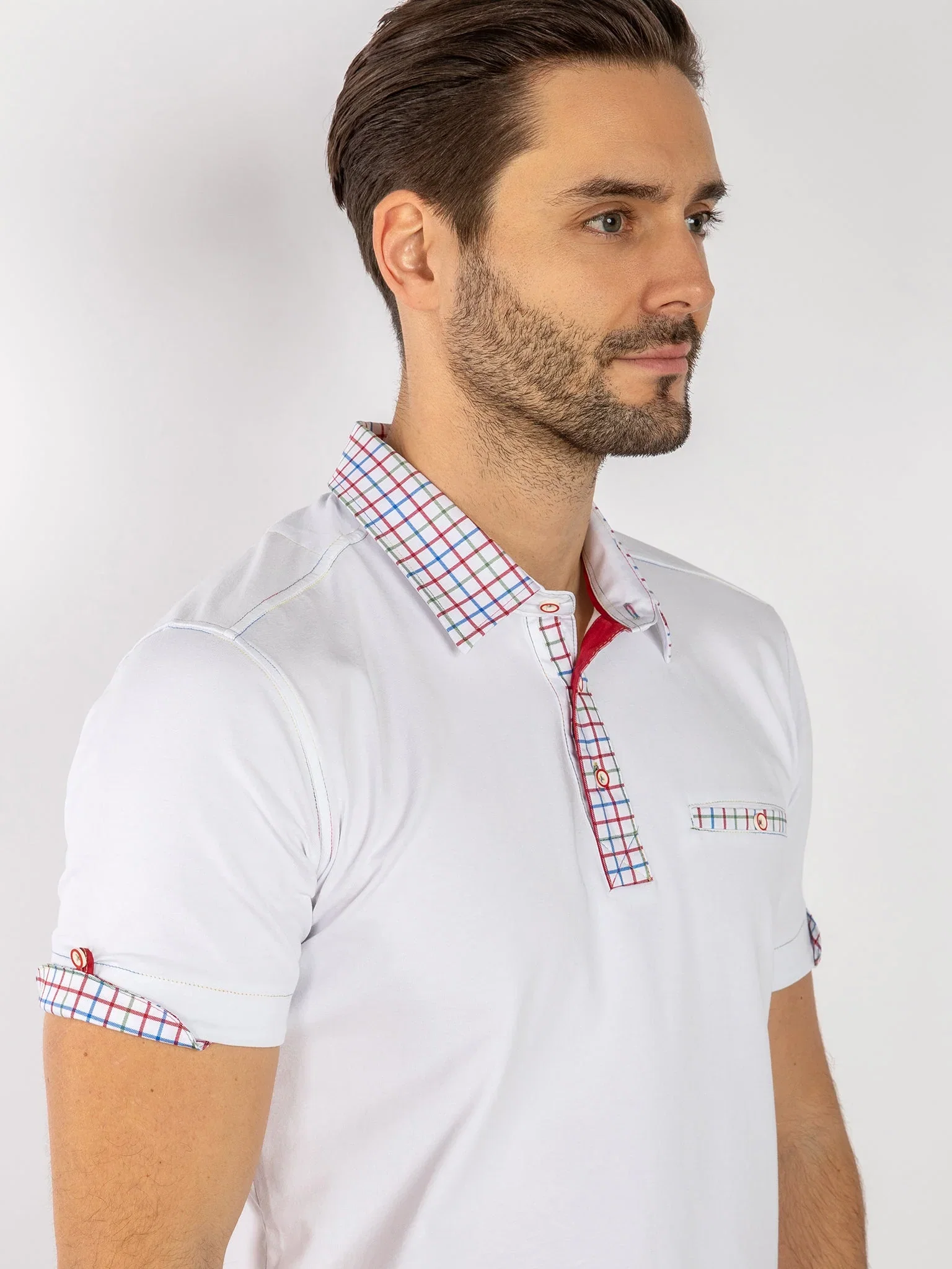 Image of SIGNATURE POLO SHIRT WITH CHECK INSERT
