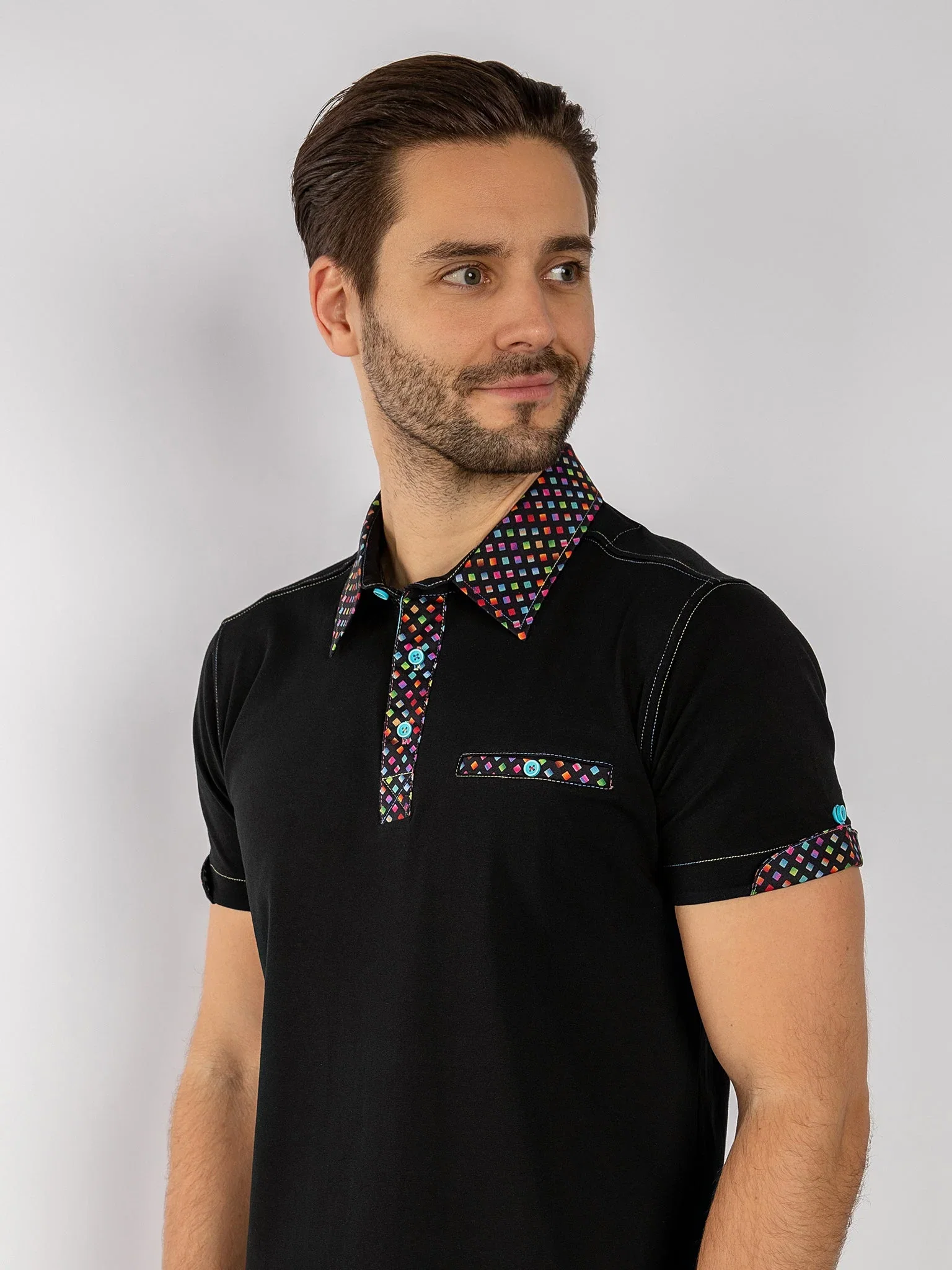 Image of SIGNATURE POLO SHIRT WITH PIXEL INSERT