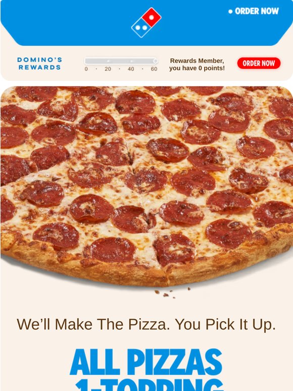 Rewards Member, skip delivery—carryout with Domino's 🍕