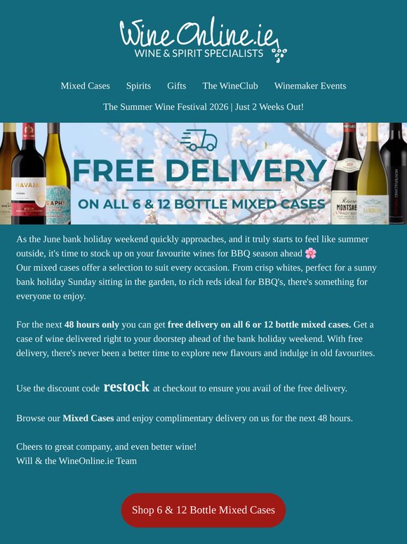 Free delivery on Mixed Cases 🚚