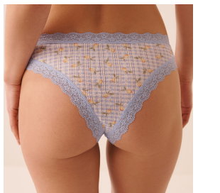 Lace Trim Pointelle Cheeky Panty