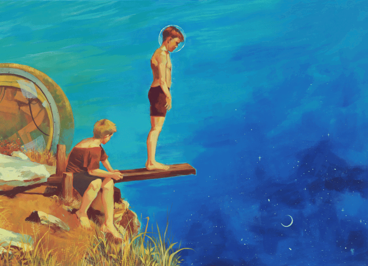 painting of young boys