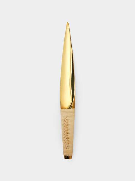 Rattan and Brass Letter Opener