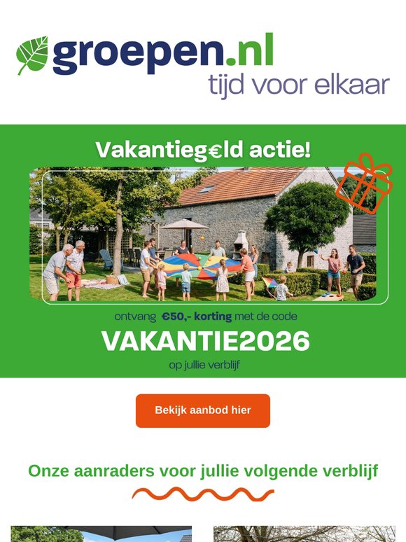 💸 Vakantiegeld al binnen? Maak herinneringen met de hele groep