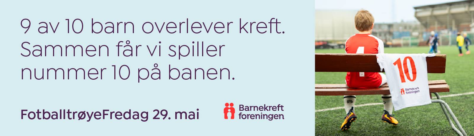 Barnekreftforeningen - Fotbbaltrøyefredag 29.mai