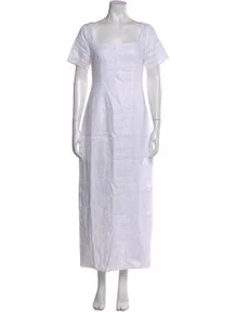Square Neckline Long Dress