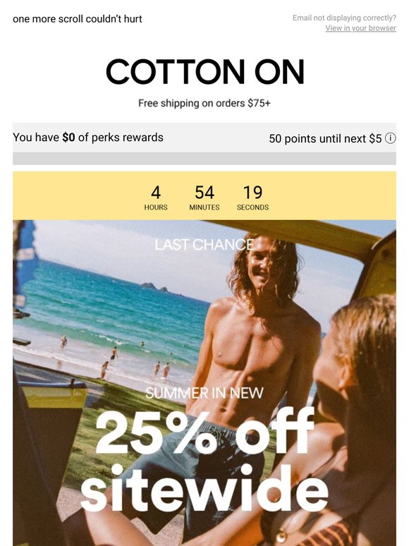 25% off sitewide? There’s still time