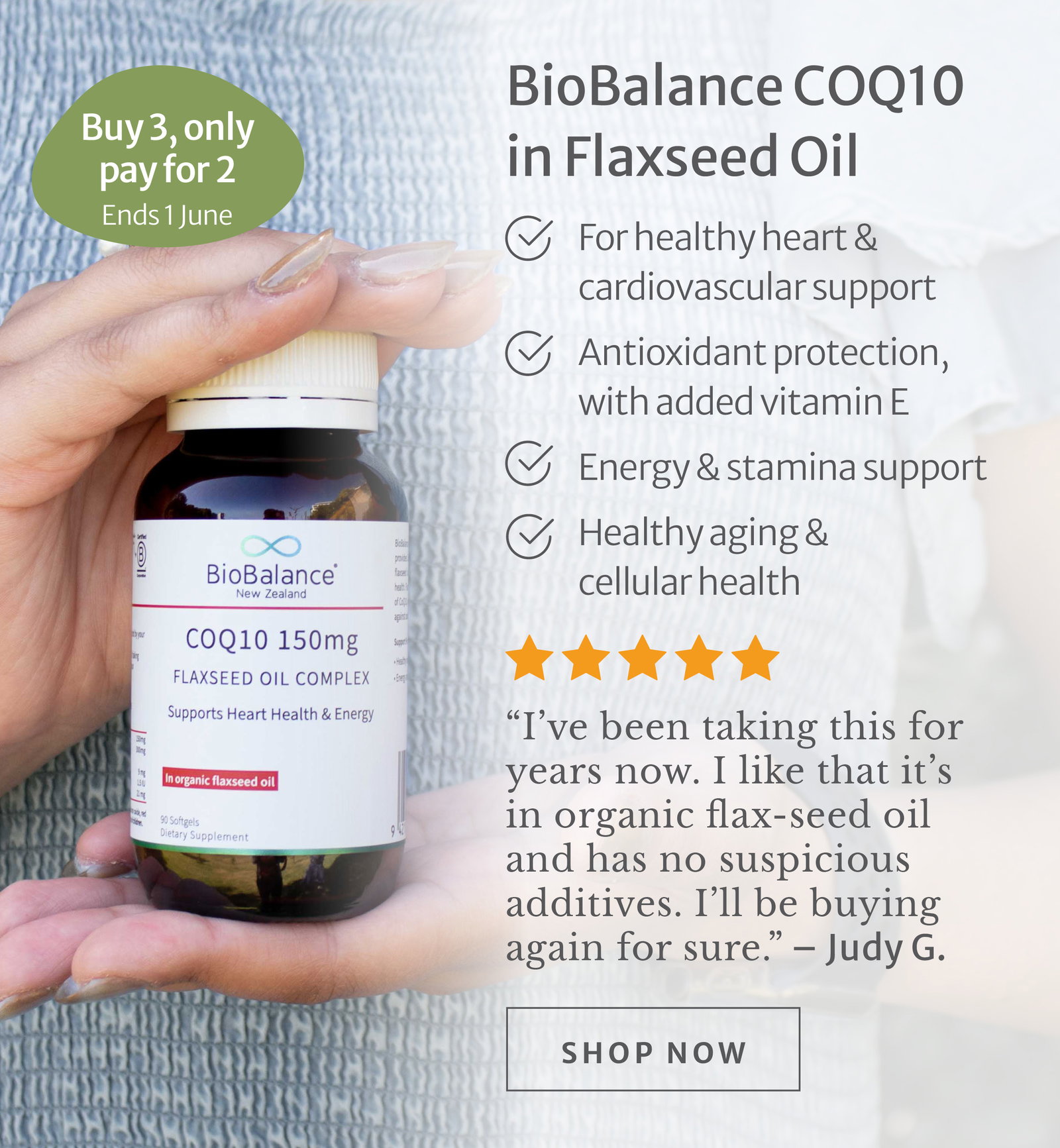 Shop BioBalance COQ10 in Flaxseed Oil