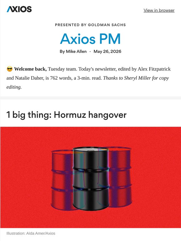 🛢️ Axios PM: New oil order