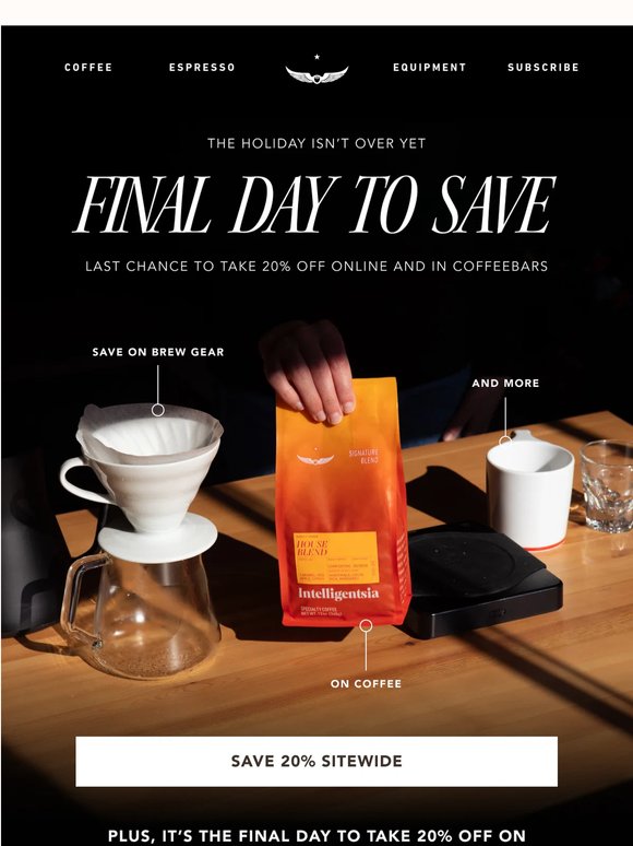 Final Hours to Save On Coffee