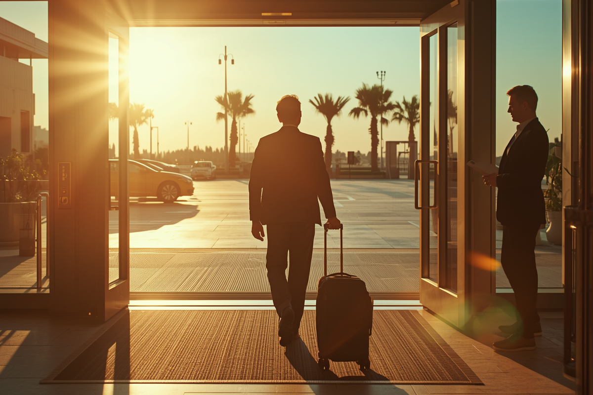 Man about to get into his airport transfer