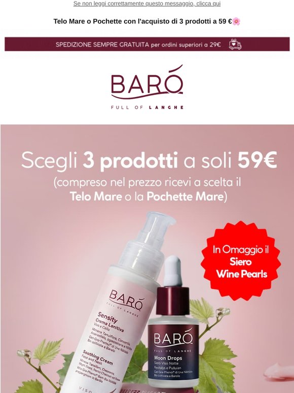 3 prodotti a 59€ + 2 regali