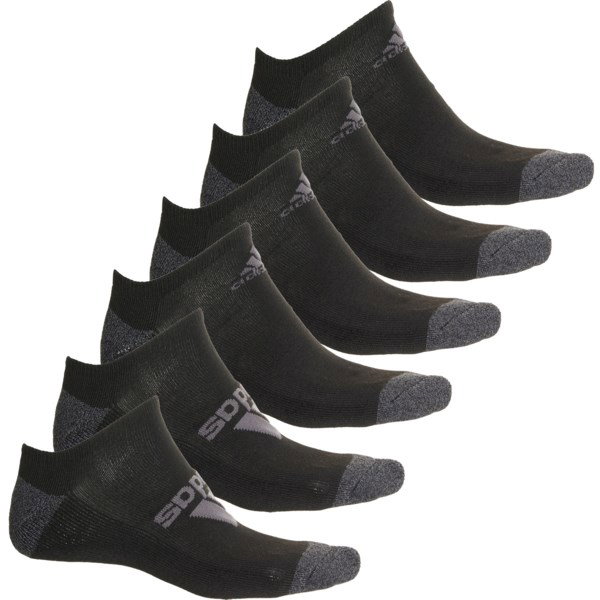 adidas Cushioned Mixed Low-Cut Socks for Men | Black/Onyx Grey | Size Large | Stretchy Fabric