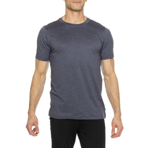 Gaiam Everyday Basic Crew T-Shirt for Men | Cool Grey Heather Grey | Size Large | Stretchy Fabric