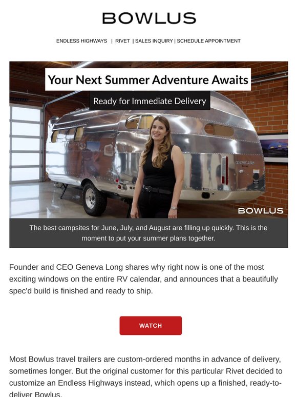 Skip the Waitlist | A Bowlus Ready to Ship Today