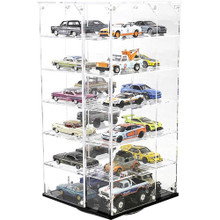 Showcase 1:64 Scale 24-Car Desk Top Spinner Display Case with Cover 1:64 Scale Acrylic Display Case by Mijo