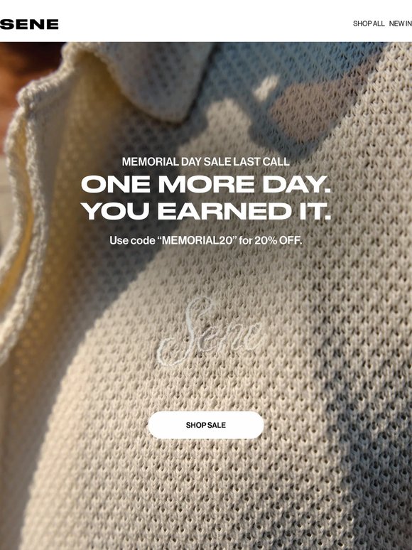 Sale extended. Final hours for Memorial Day Savings ⏰