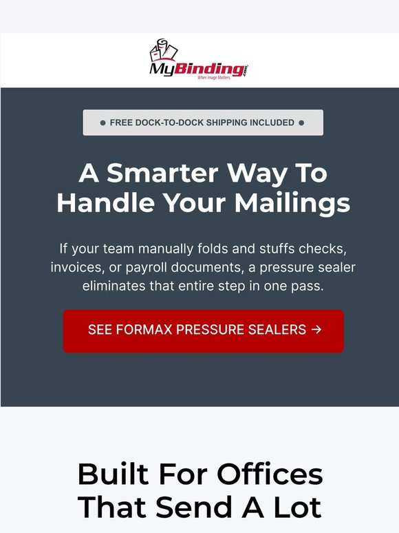 🚚 Free dock-to-dock shipping on Formax sealers