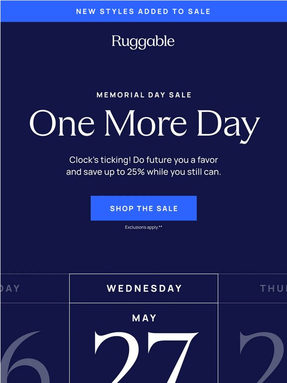 Memorial Day Sale is ending soon!