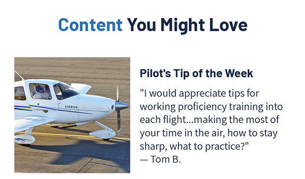 Pilot's tip of the week