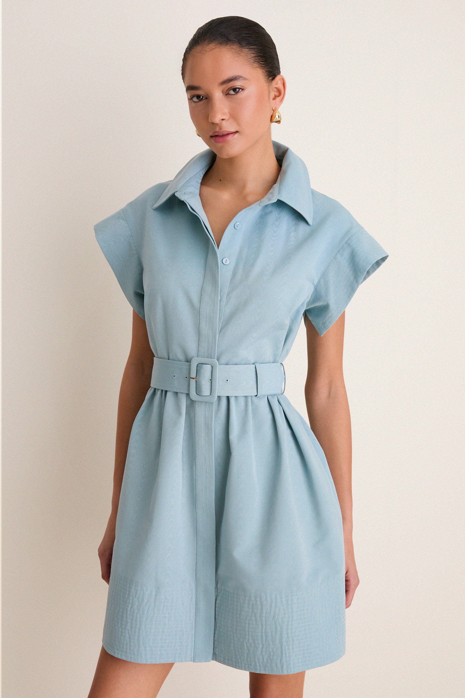 Image of Slate Blue Mini Chloe Dress