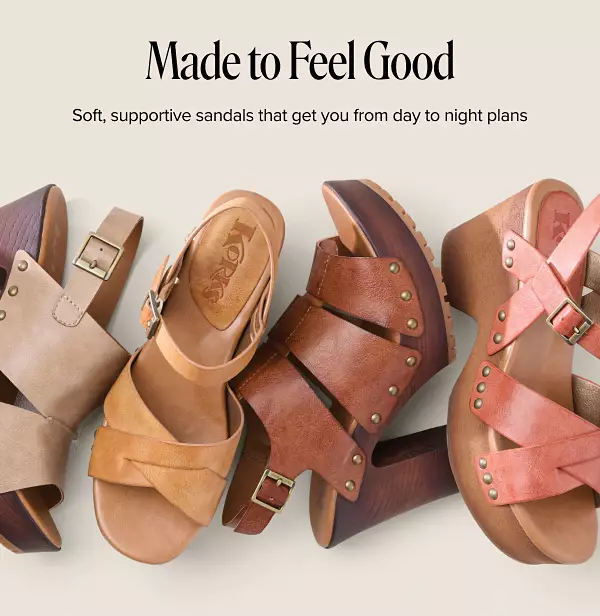 Made to Feel Good
Soft, supportive sandals designed for day & night plans