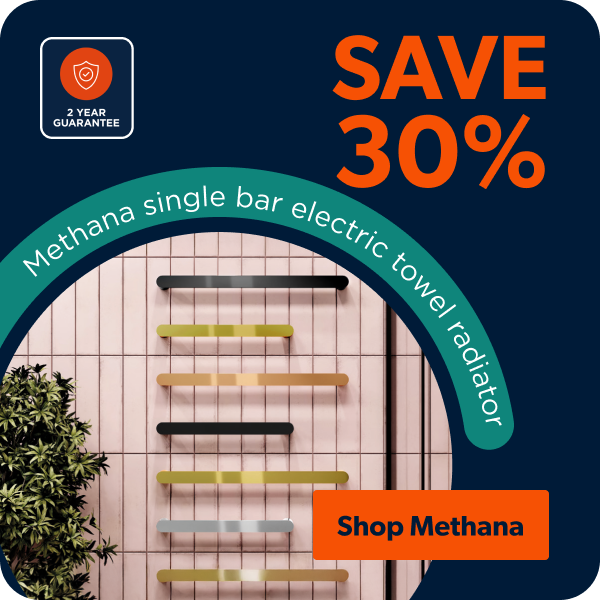 Save 30% on Methana single bar electric towel radiator