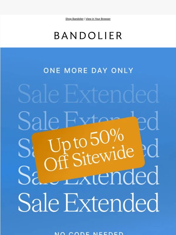 ⏰ Sale Extended: Up to 50% Off Ends Tonight