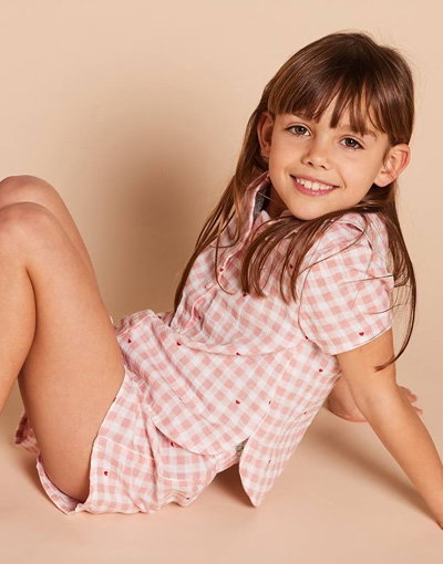 Girls' organic cotton 2-piece pyjamas