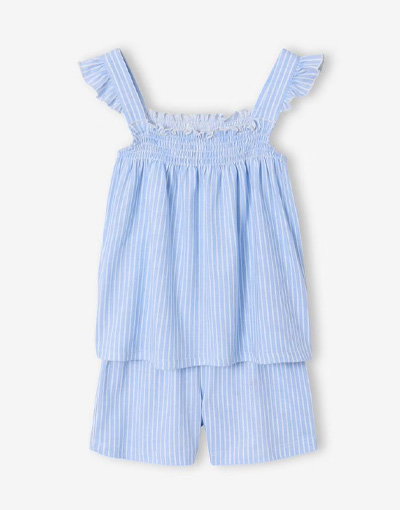 Girls' cotton braces pyjama shorts