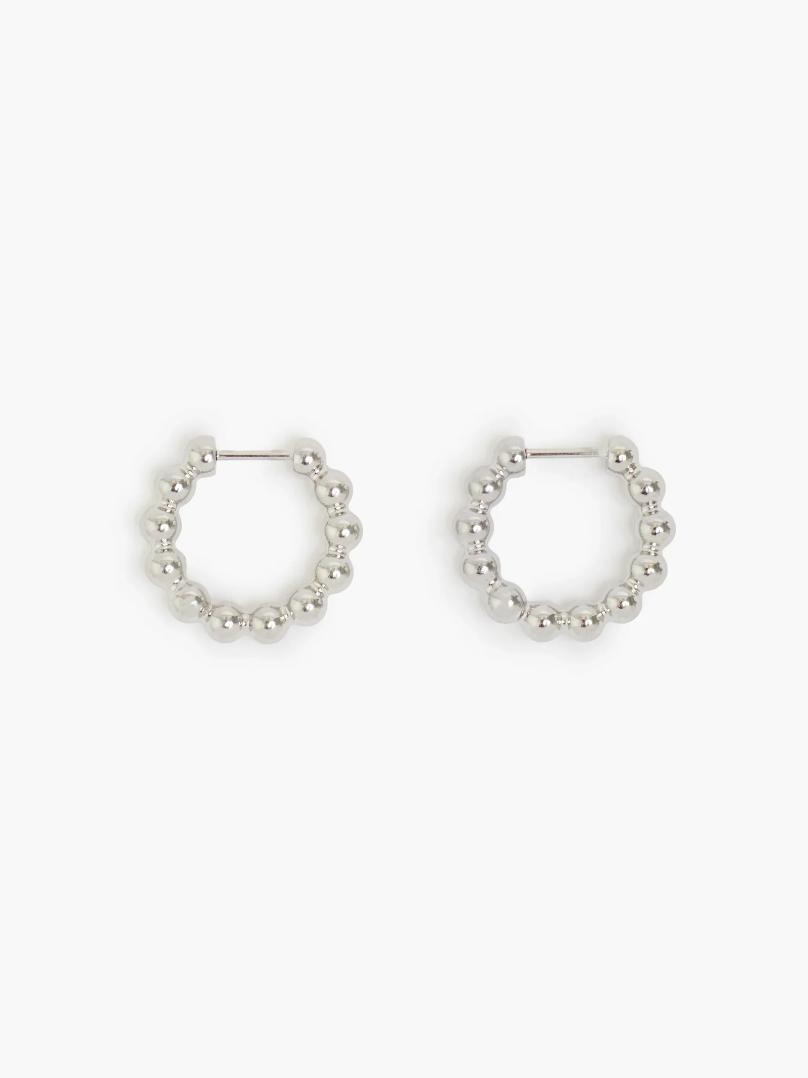 Image of Silver Bubble Hoop Earrings